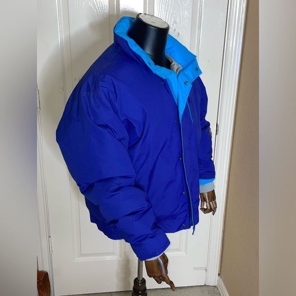 Vintage LL Bean Down Full Zip Jacket Nylon Windbreaker Coat Blue L Men USA Made  - Picture 4 of 11